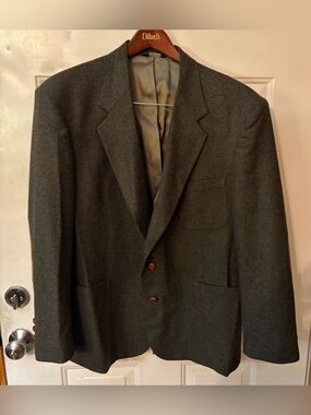 Vintage Mark Alexander Tweed Blazer Suede Elbow Patches 46R